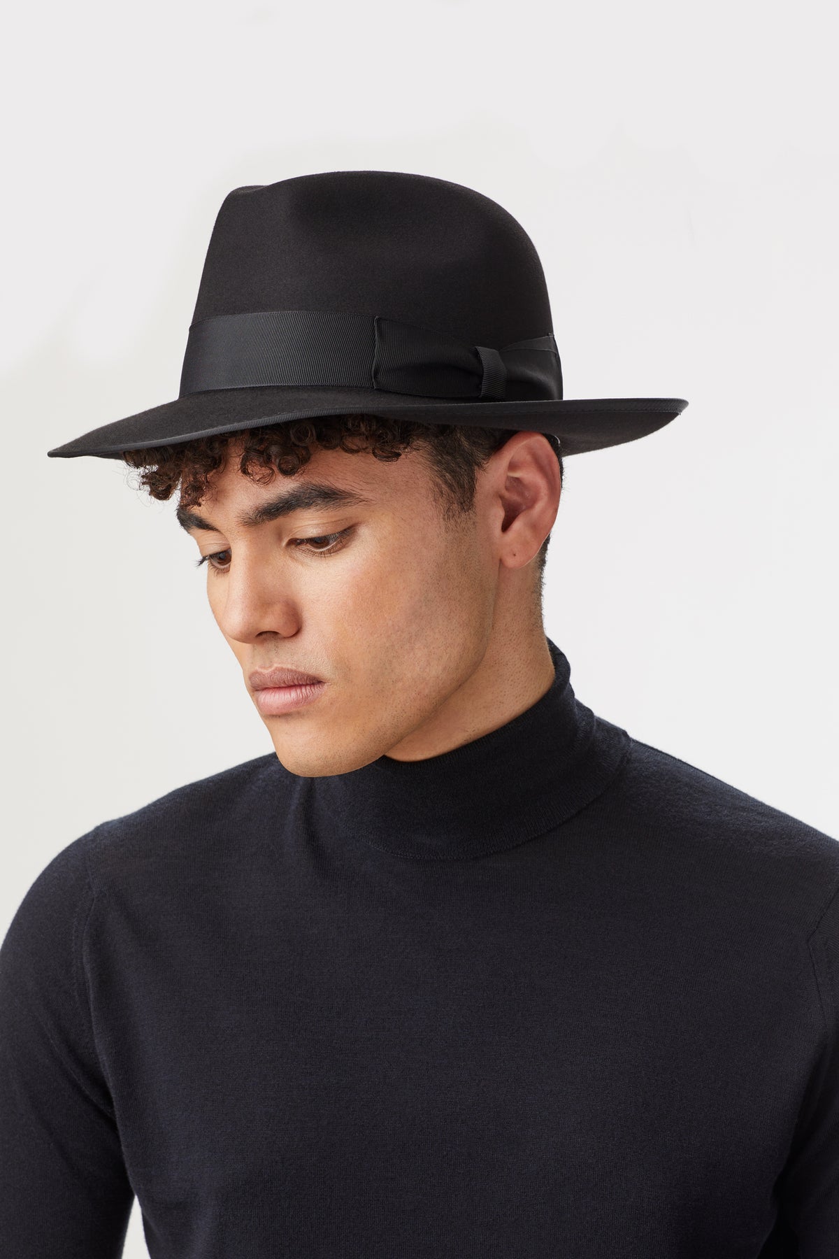 Black felt fedora hat shop