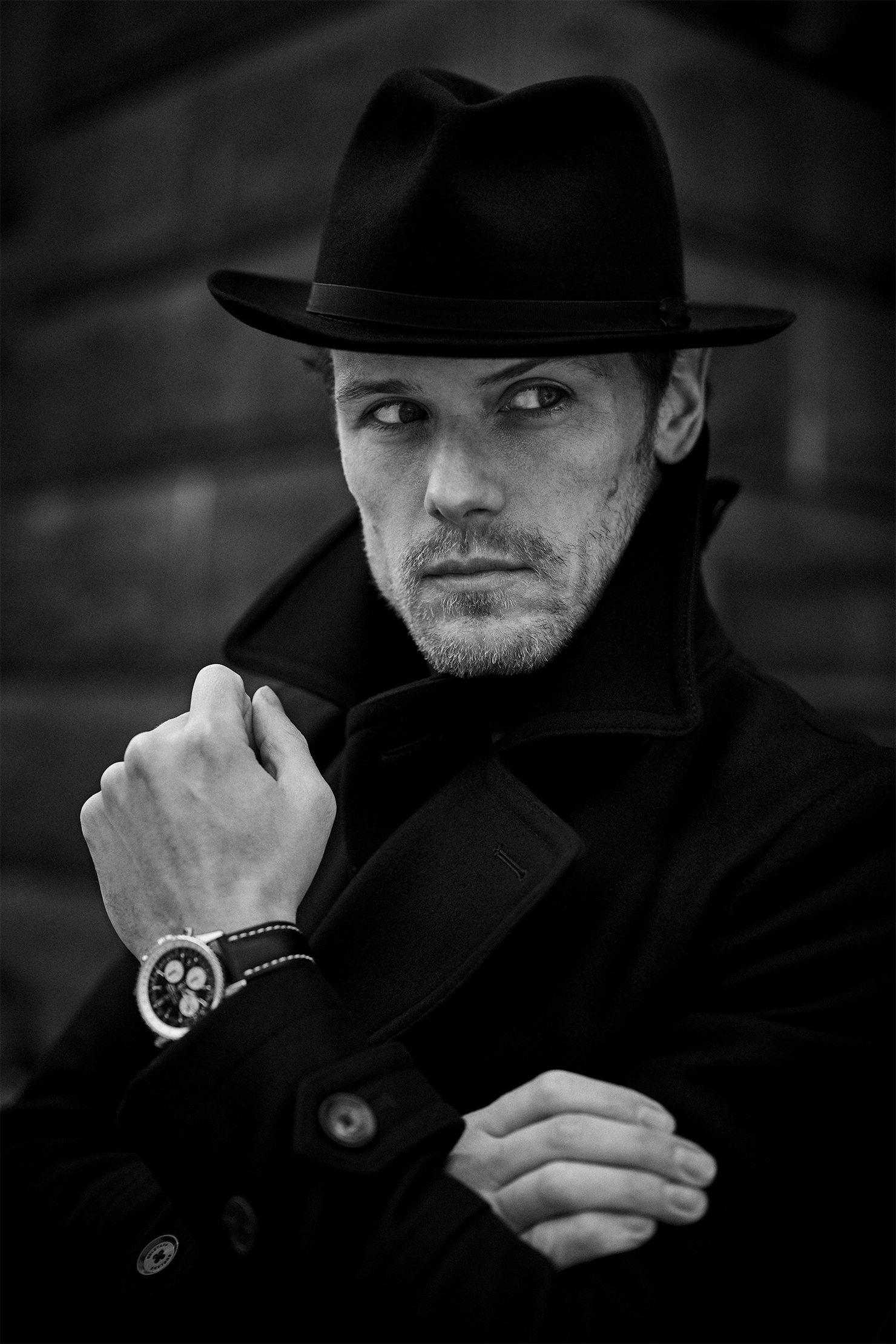 MEN'S BLACK FELT ROLLABLE TRILBY HAT WITH A THIN GROSGRAIN BLACK RIBBON