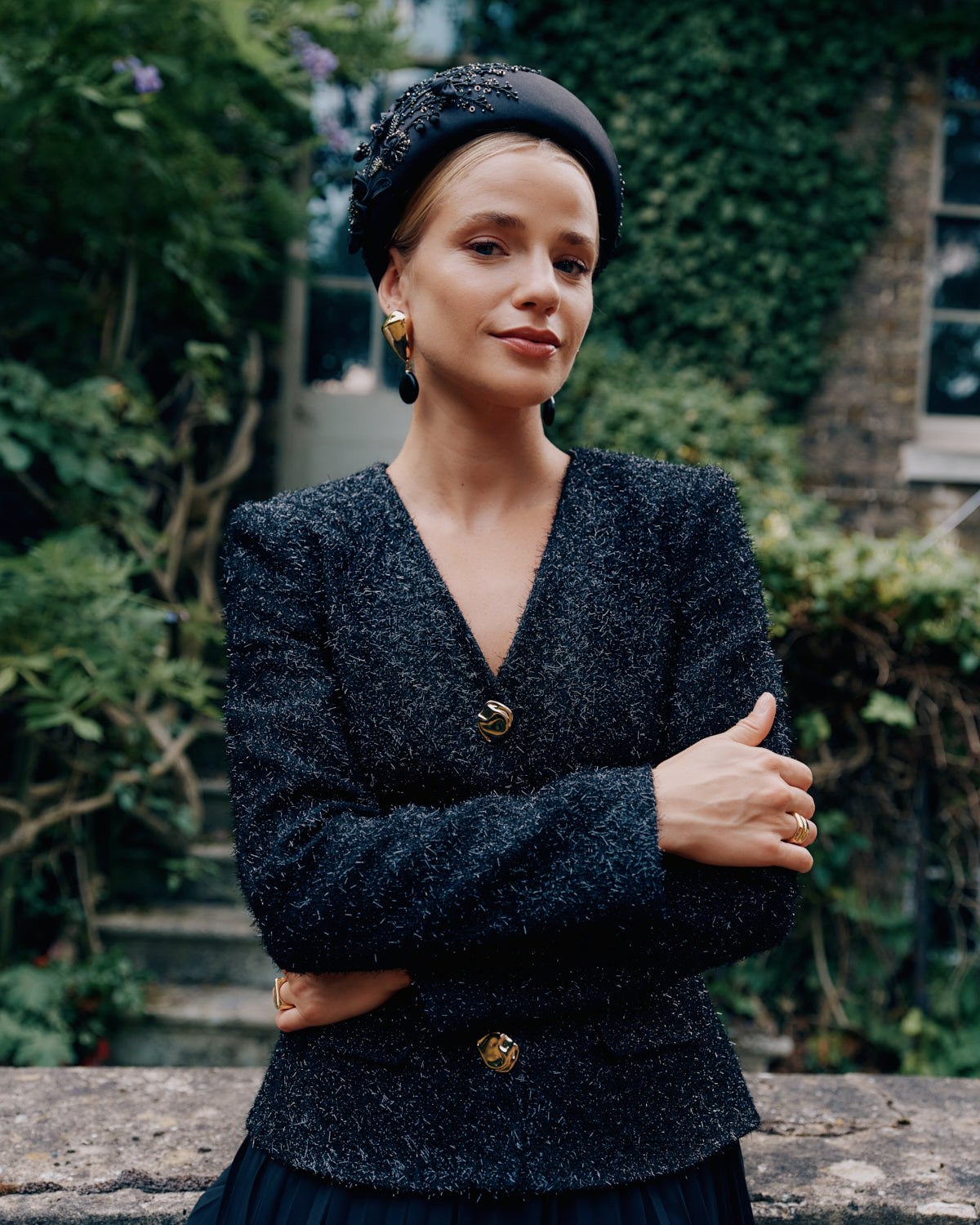 Black Lock &amp; Co. and the Royal School of Needlework embroidered headband - Lock & Co. Hatters London UK
            