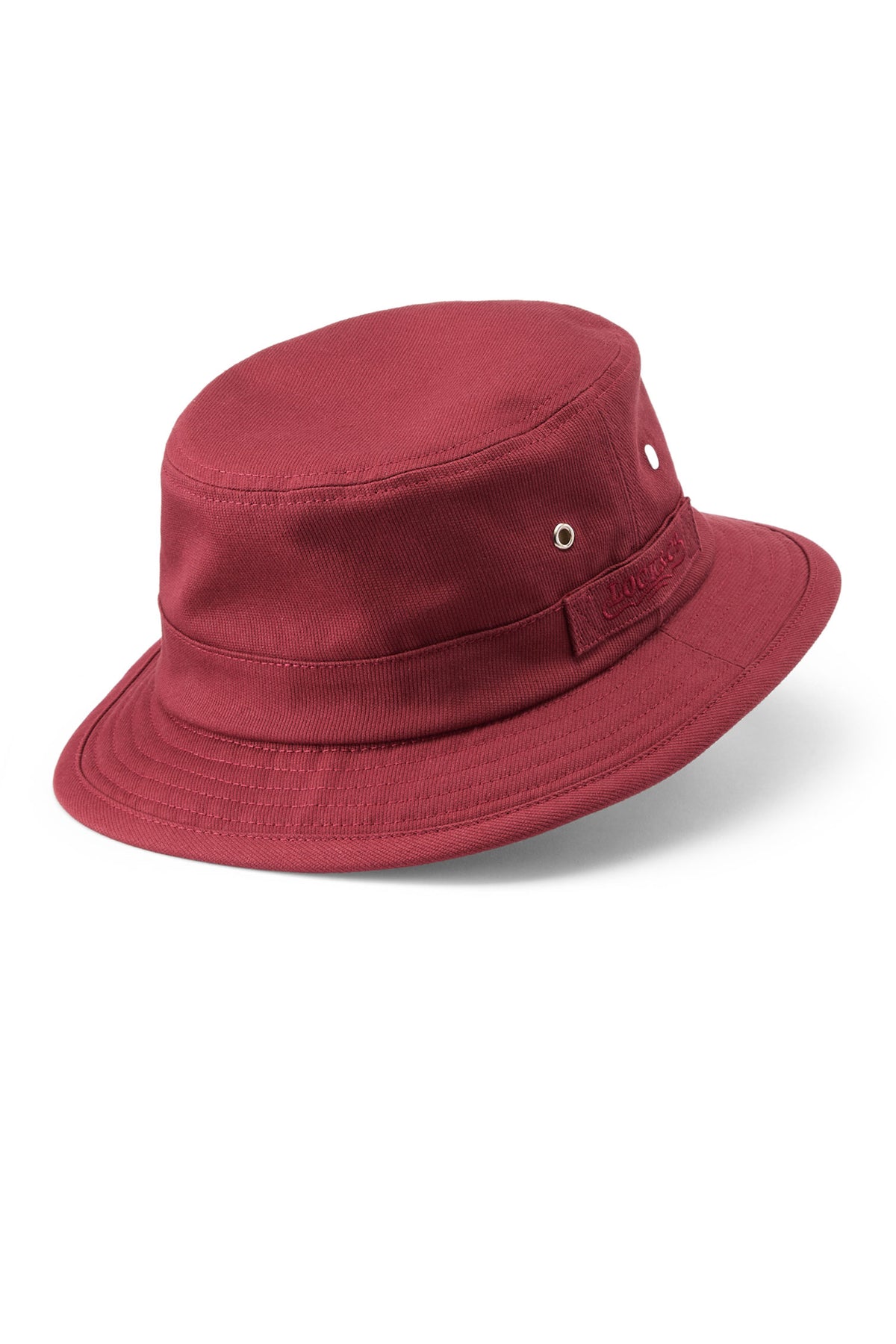 UNISEX PACKABLE COTTON BURGUNDY BUCKET HAT WITH LOCK &amp; CO. EMBROIDERY