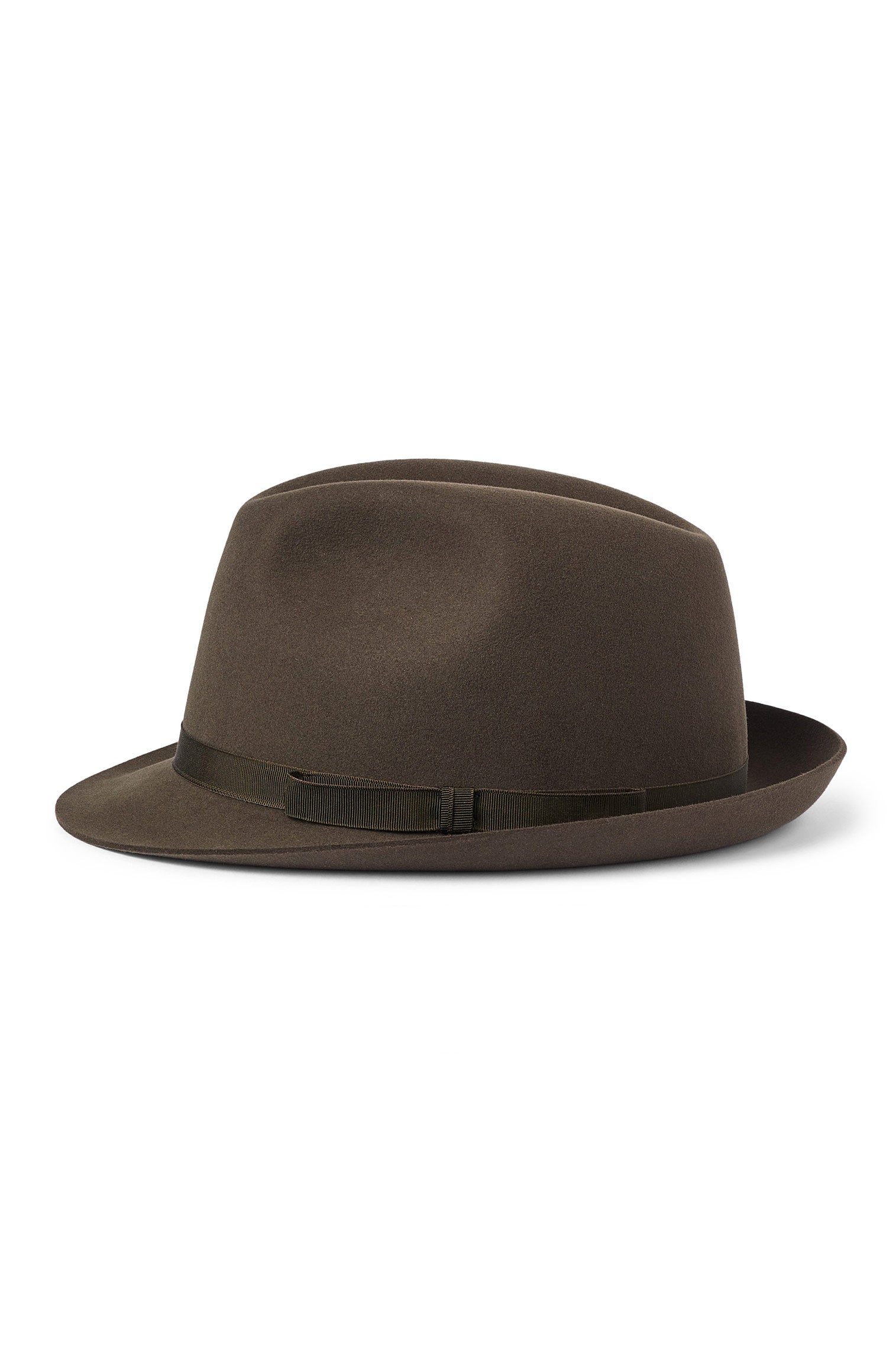 KHAKI GREEN ESCORIAL WOOL NARROW-BRIMMED TRILBY HAT FROM THE LOCK & CO. HATTERS X 007 BOND COLLECTION