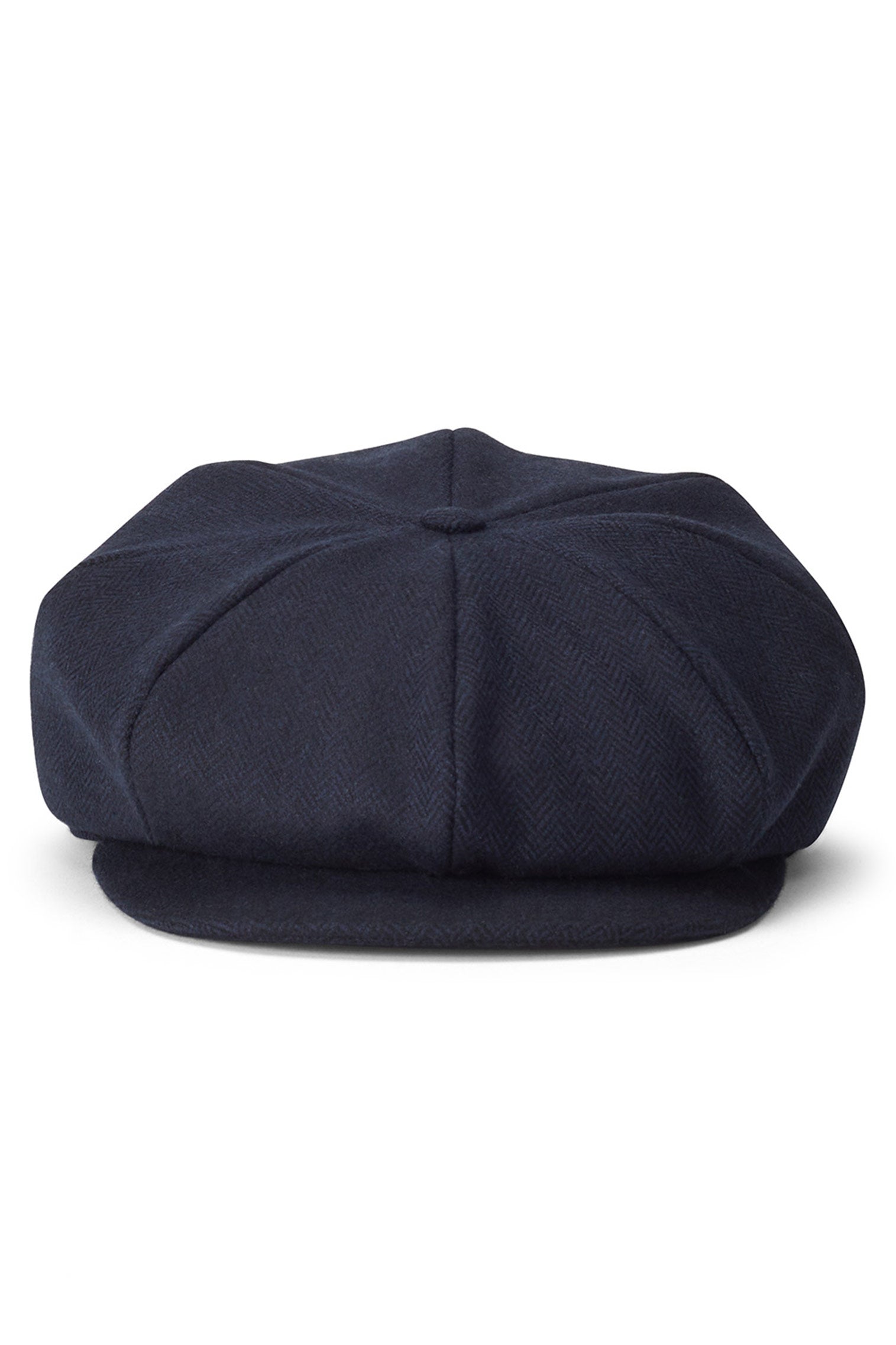 NAVY HERRINGBONE ESCORIAL WOOL BAKERBOY CAP FROM THE LOCK & CO. HATTERS X 007 BOND COLLECTION