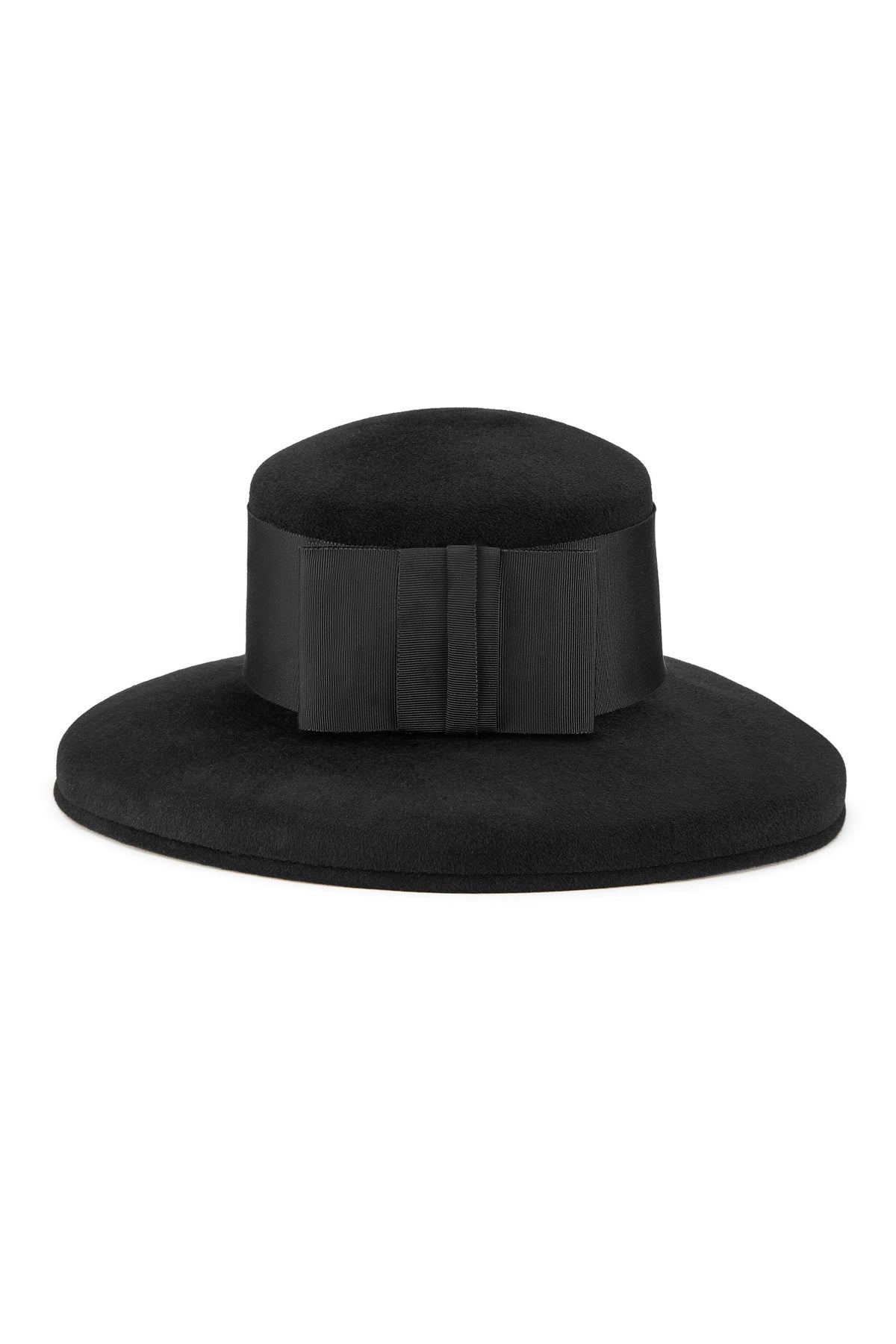 BLACK RABBIT FUR FELT DROP-BRIM HAT WITH WIDE BLACK BAND - Lock & Co. Hatters London UK
            