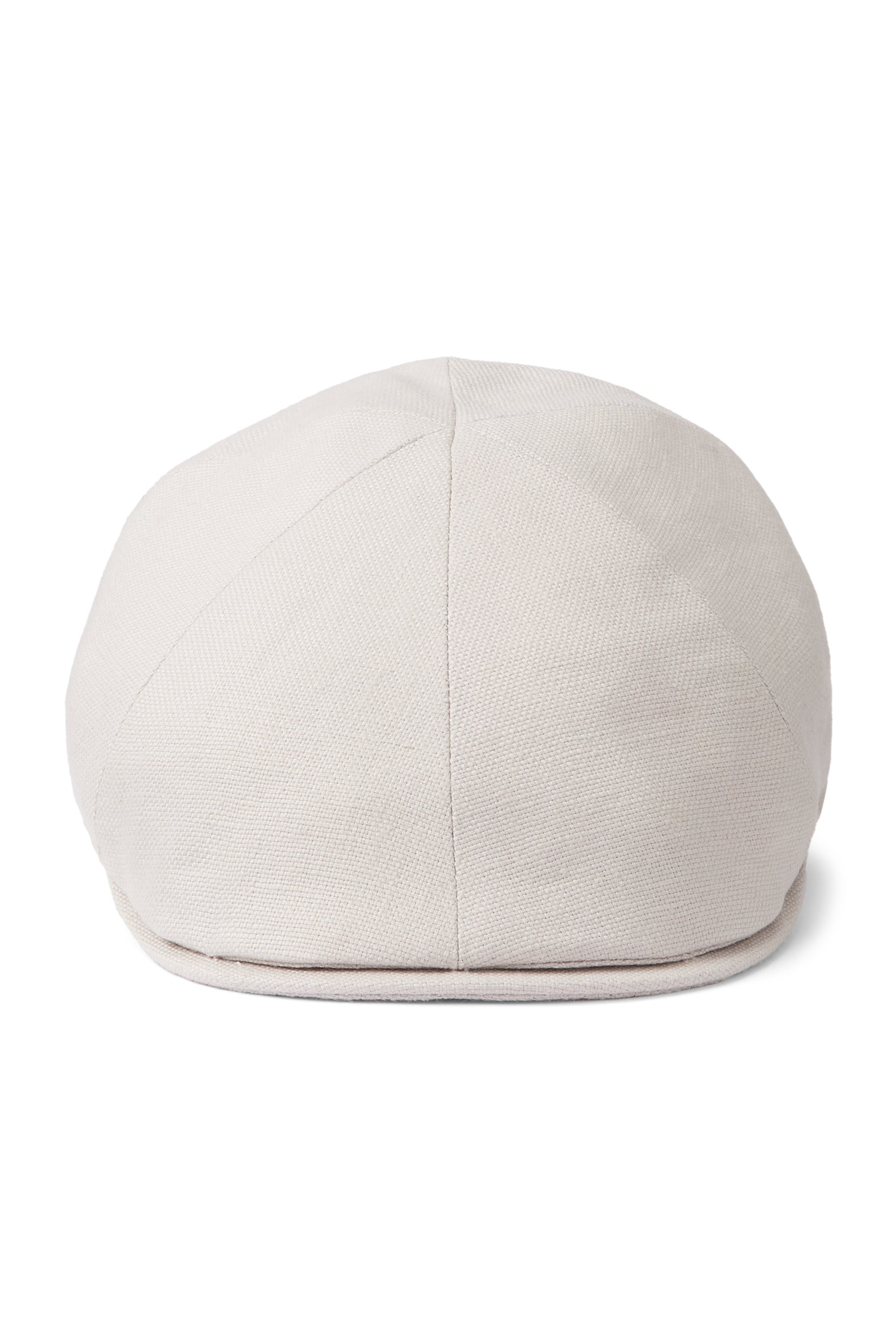 OFF WHITE LINEN PANELLED DESIGN FLAT CAP WITH A COTTON LINING