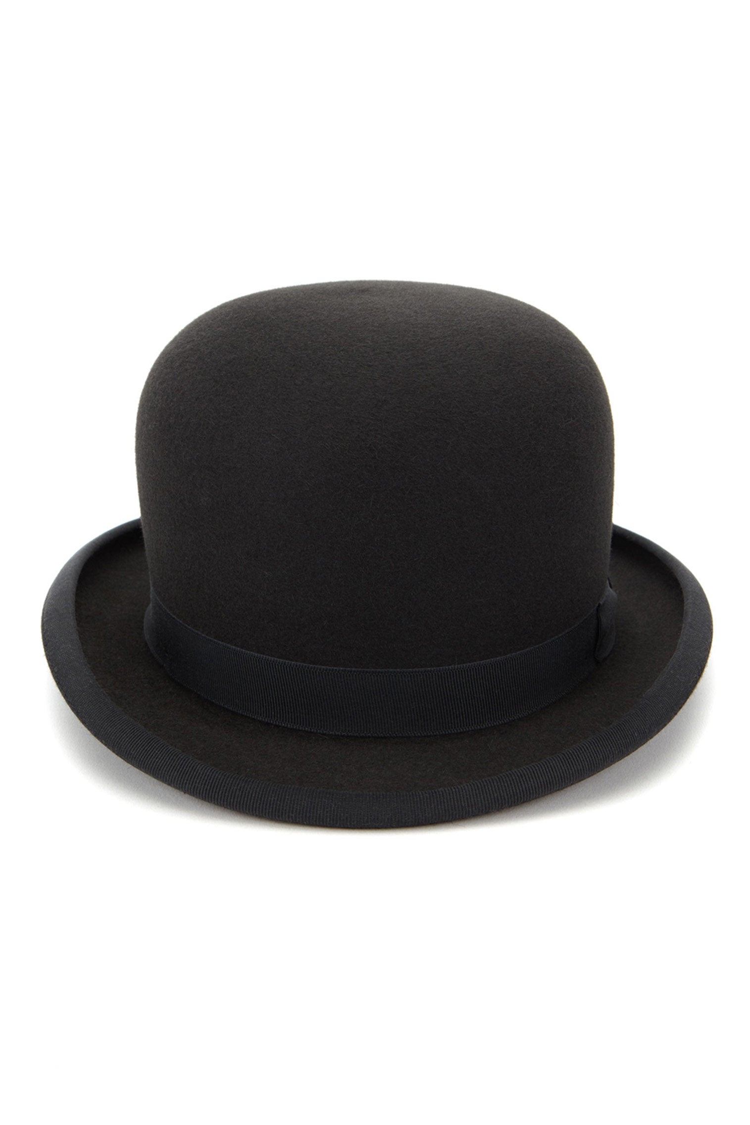 GREY RABBIT FUR FELT BOWLER HAT WITH A GREY GROSGRAIN BAND