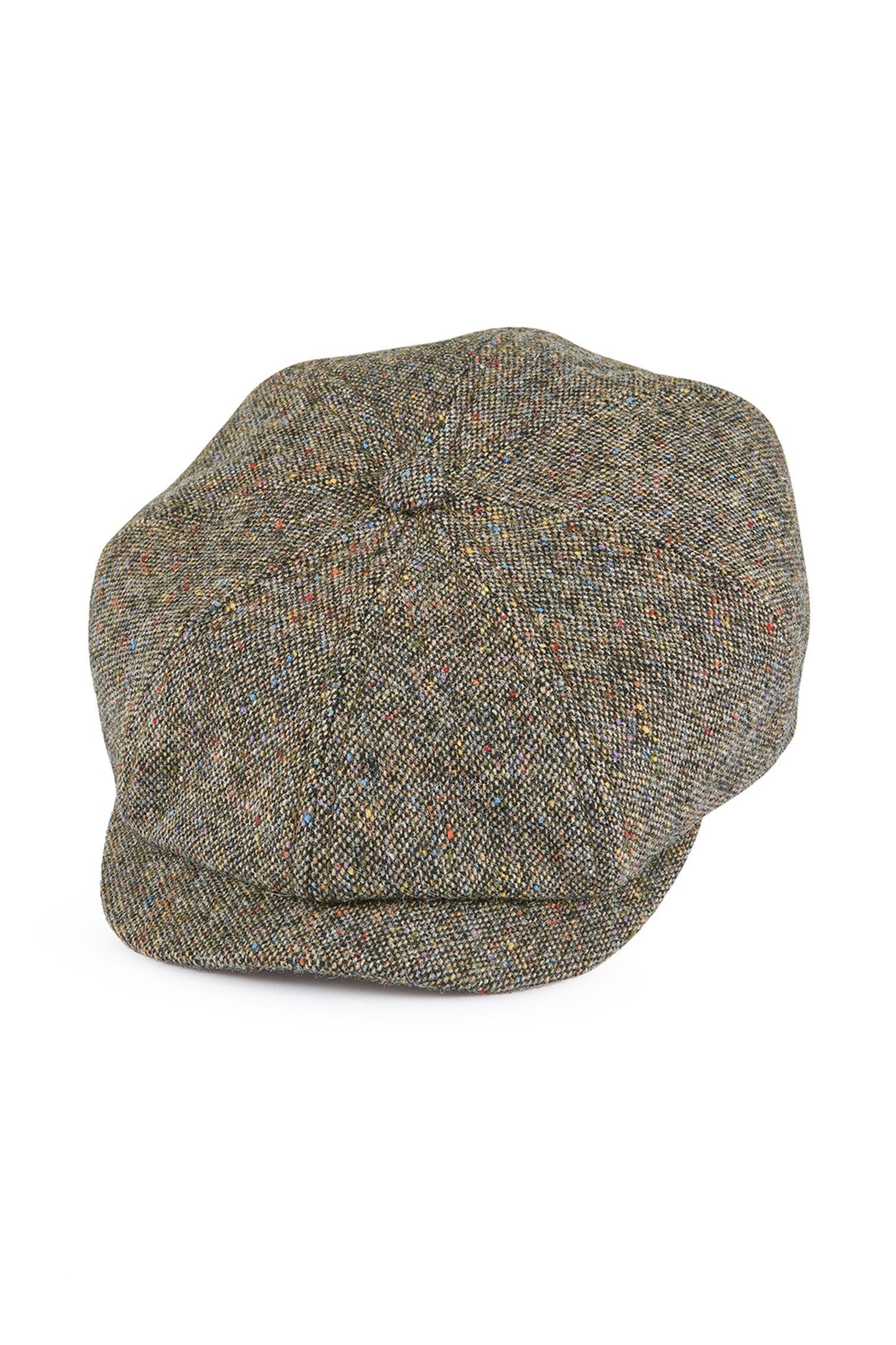 GREEN SPECKLED WOOL BAKERBOY CAP