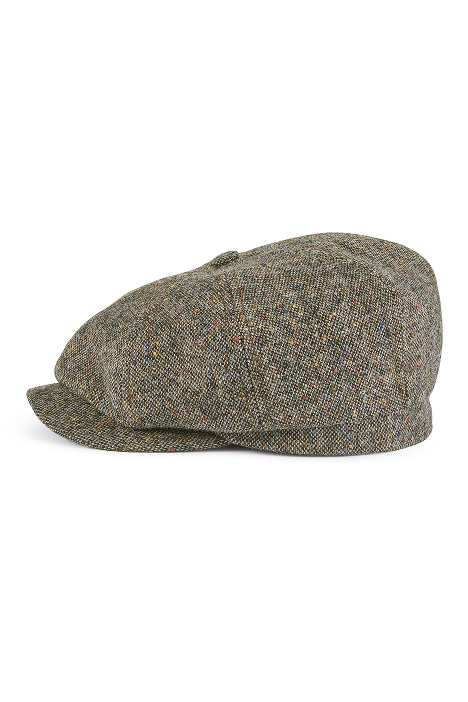 GREEN SPECKLED WOOL BAKERBOY CAP