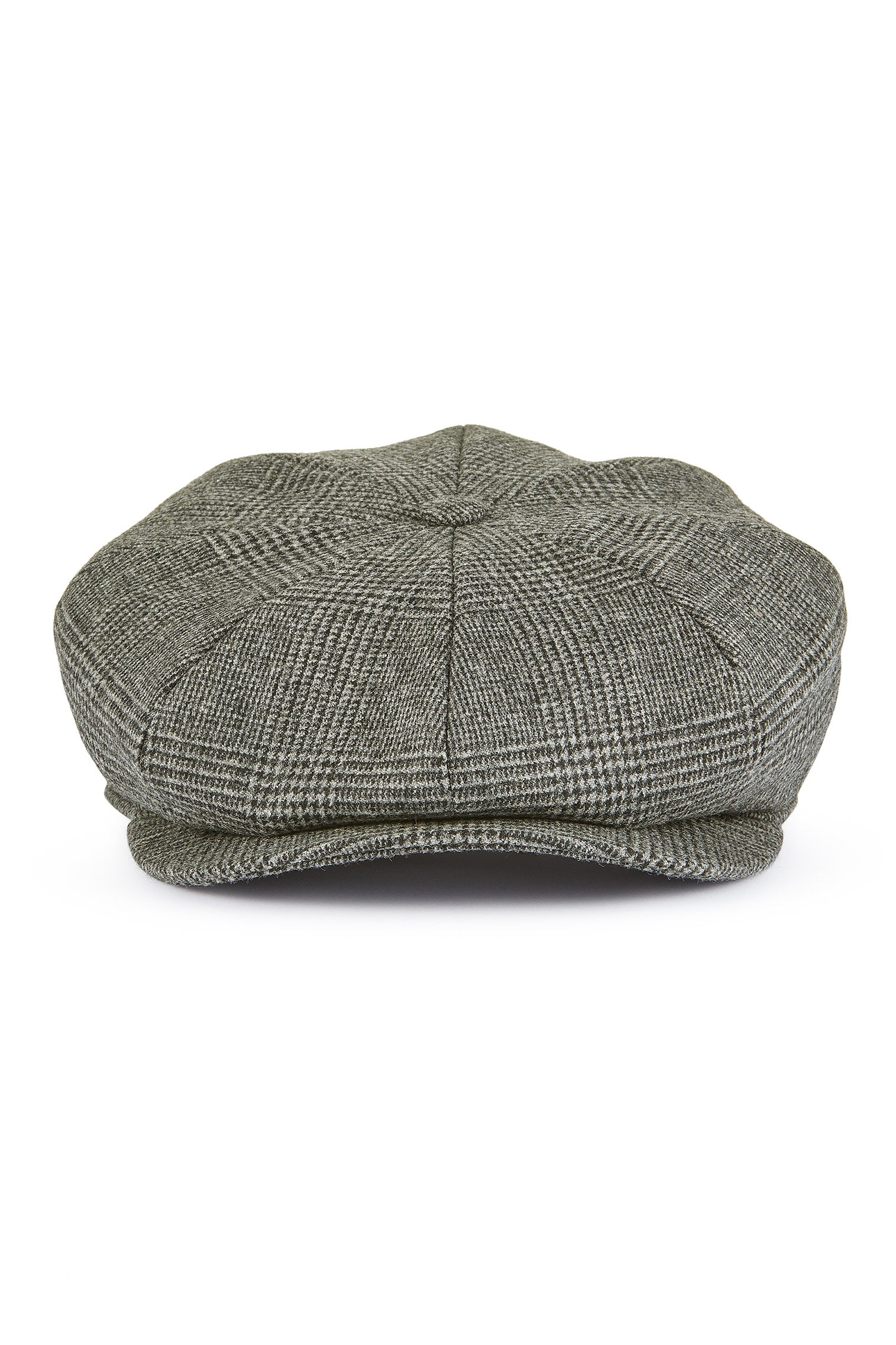 GREY CHECK WOOL BAKERBOY CAP