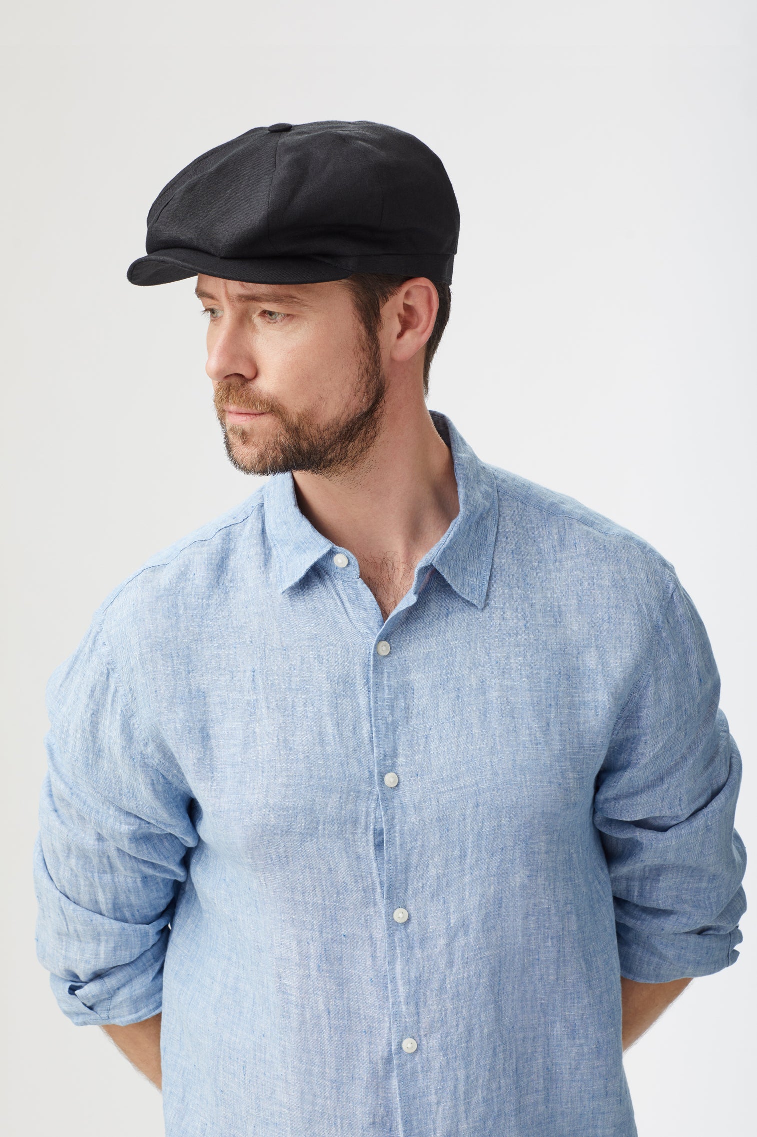 Tremelo Black Linen Bakerboy Cap - Father's Day Gift Guide - Lock & Co. Hatters London UK