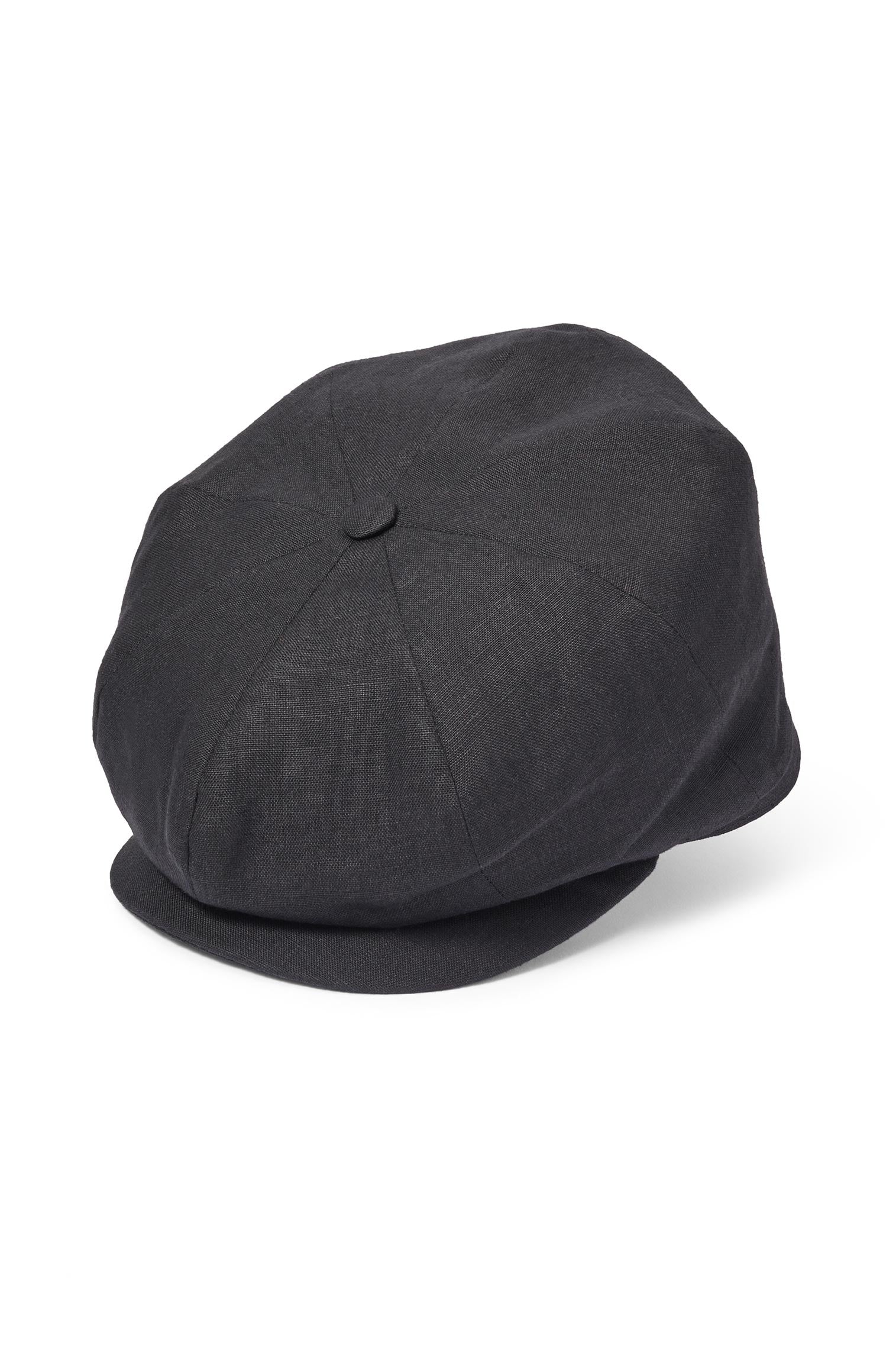 Tremelo Black Linen Bakerboy Cap - Hats for Tall People - Lock & Co. Hatters London UK