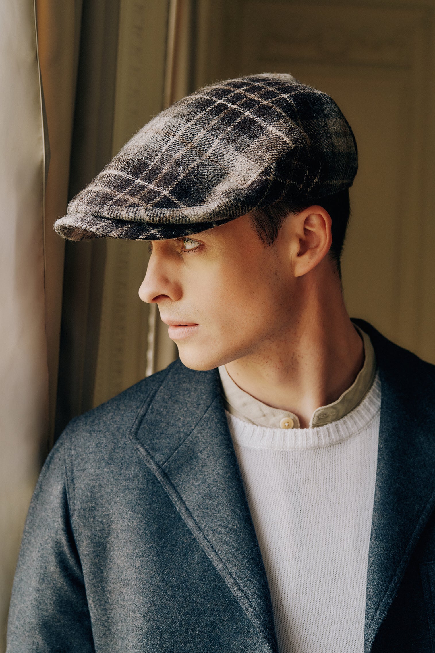 Turnberry Plaid Flat Hats for Men Women