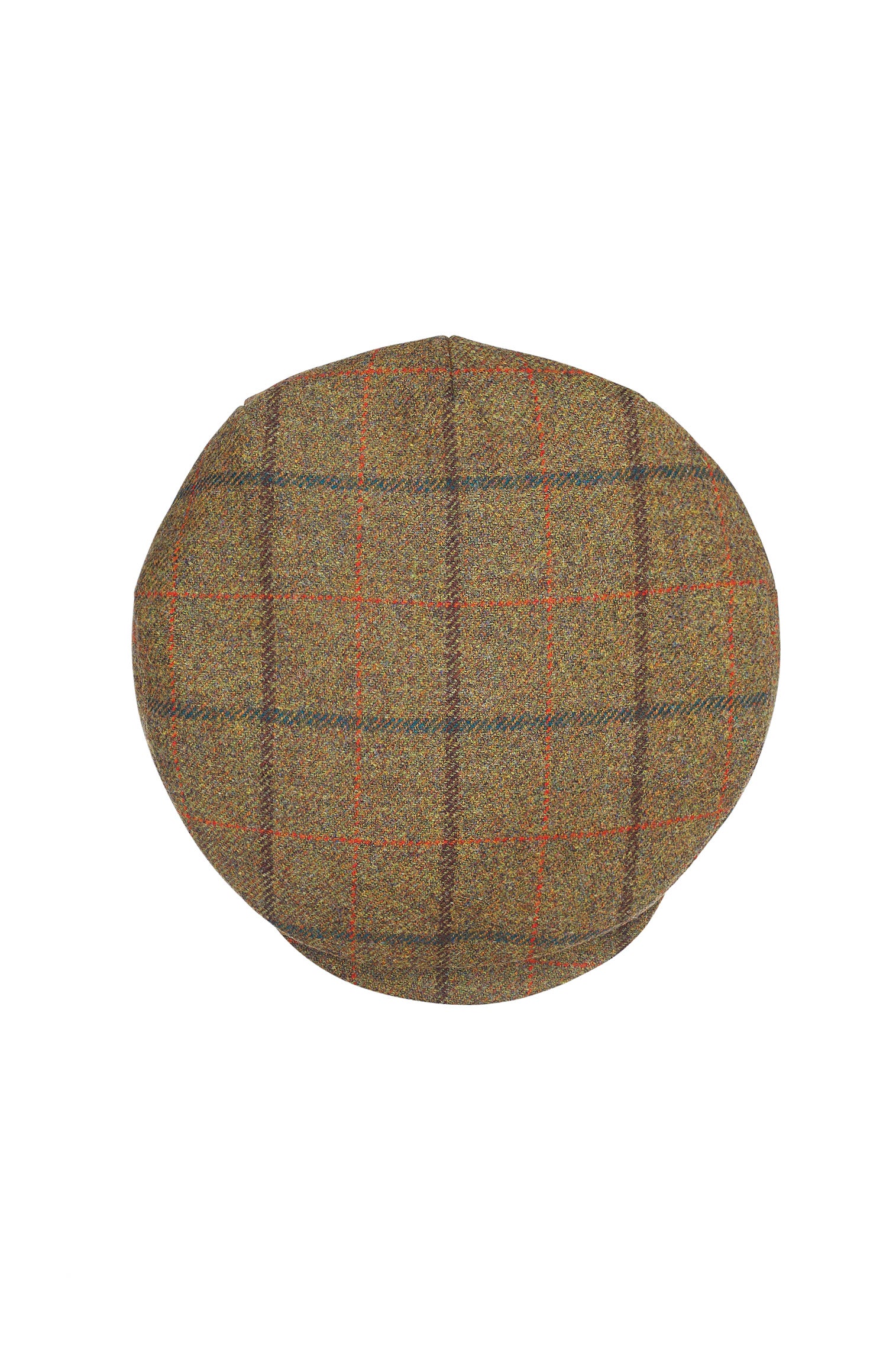 BROWN/KHAKI WOOL TWEED FLAT CAP