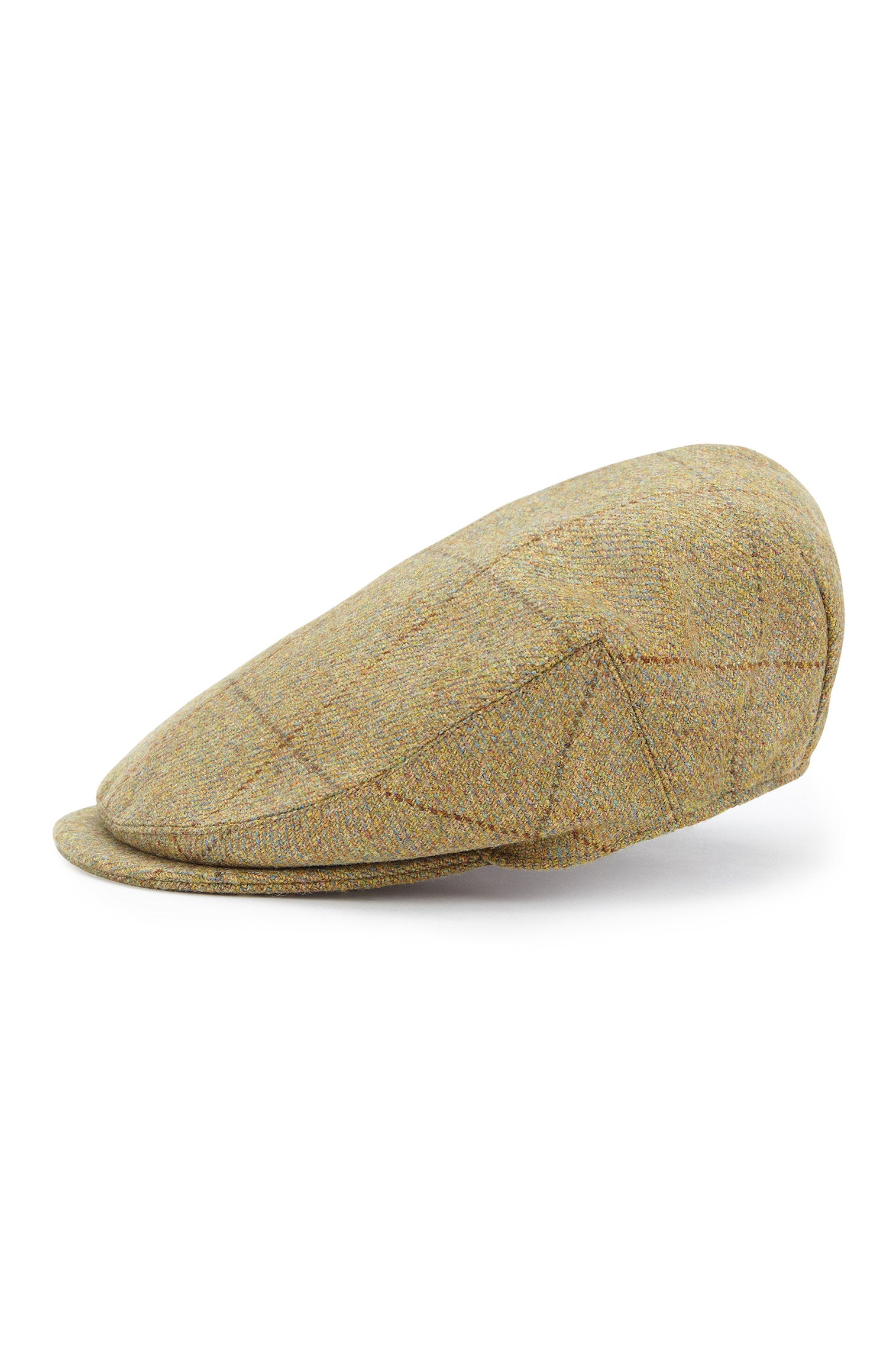 OLIVE GREEN / KHAKI WOOL TWEED FLAT CAP