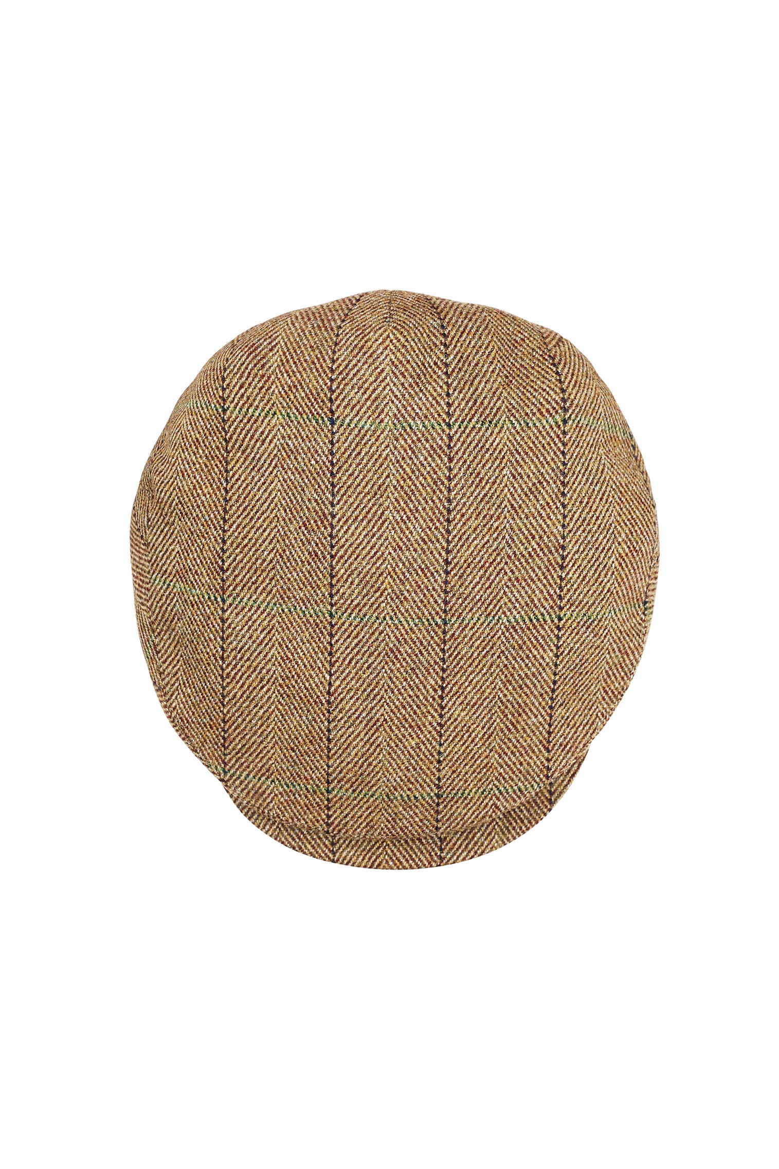 BROWN/KHAKI WOOL TWEED FLAT CAP