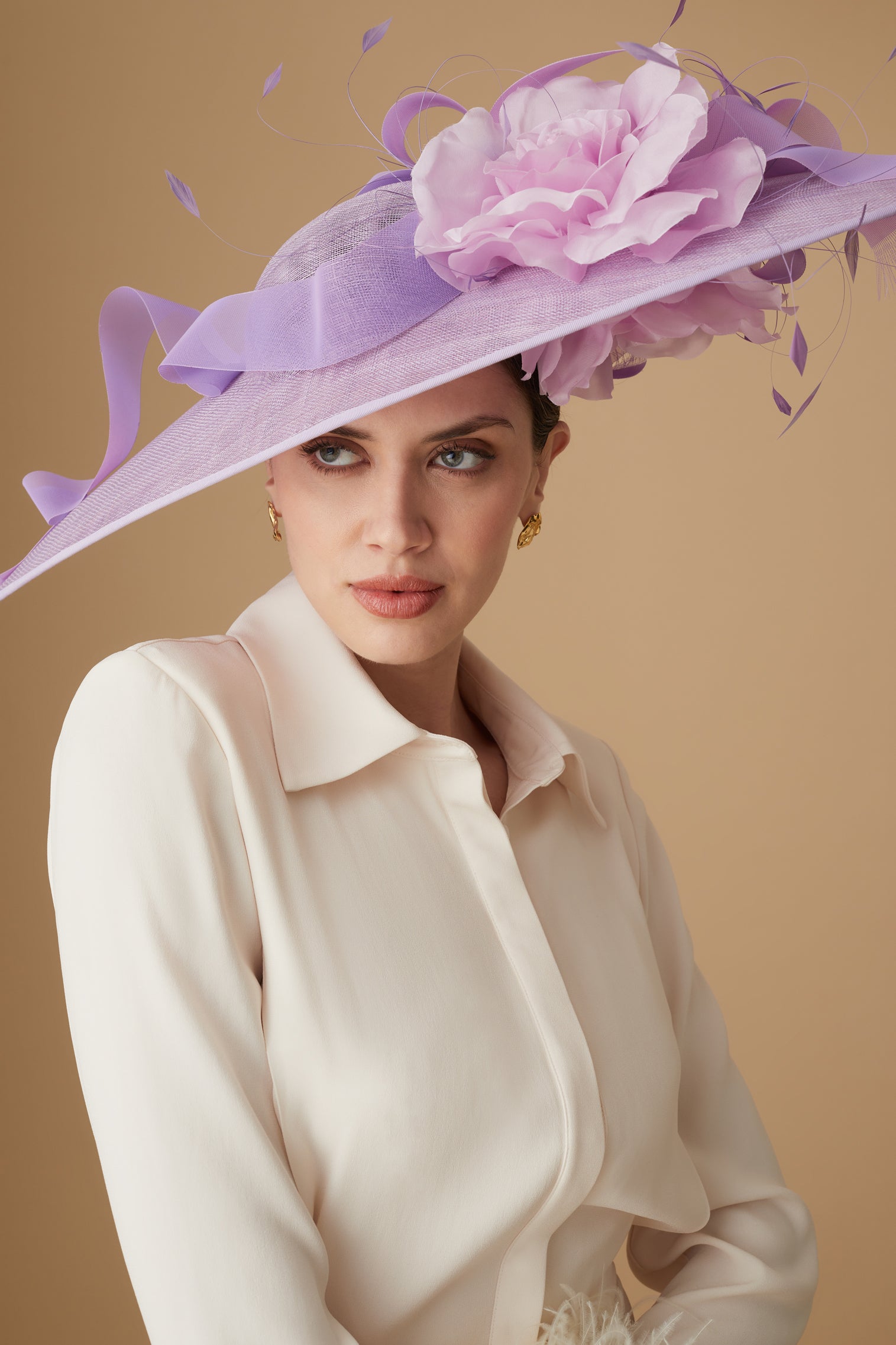 Vanilla Lilac Slice Hat - Kentucky Derby Hats for Women - Lock & Co. Hatters London UK