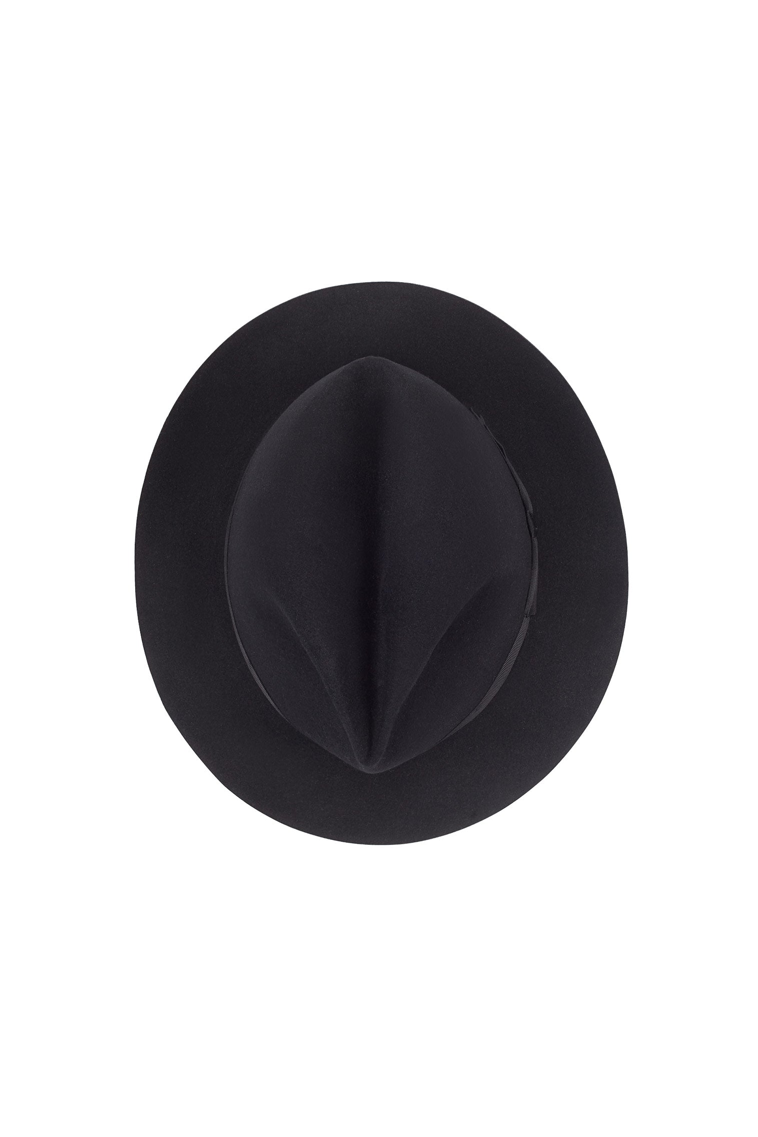 MEN'S BLACK FELT ROLLABLE TRILBY HAT WITH  A THIN GROSGRAIN BLACK RIBBON