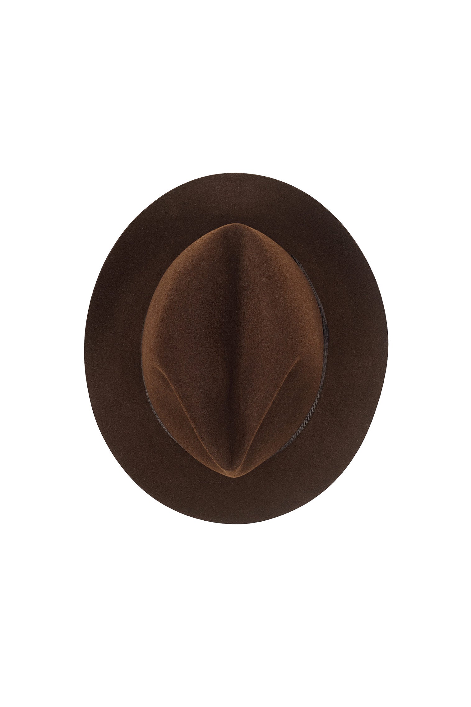 MEN'S BROWN FELT ROLLABLE TRILBY HAT WITH  A THIN GROSGRAIN BROWN RIBBON