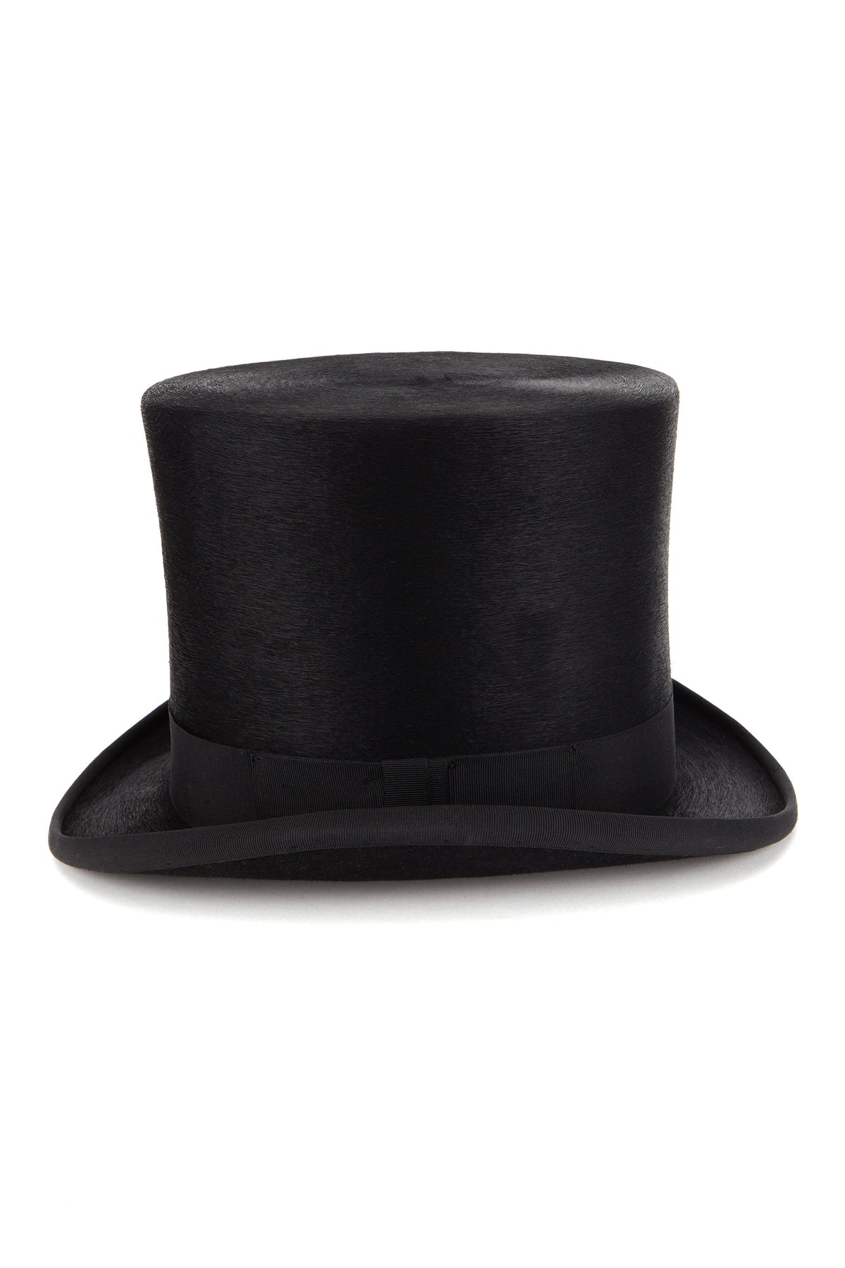 BLACK RABBIT FUR FELT HIGH-CROWN TOP HAT WITH A BLACK GROSGRAIN BAND - Lock & Co. Hatters London UK
            