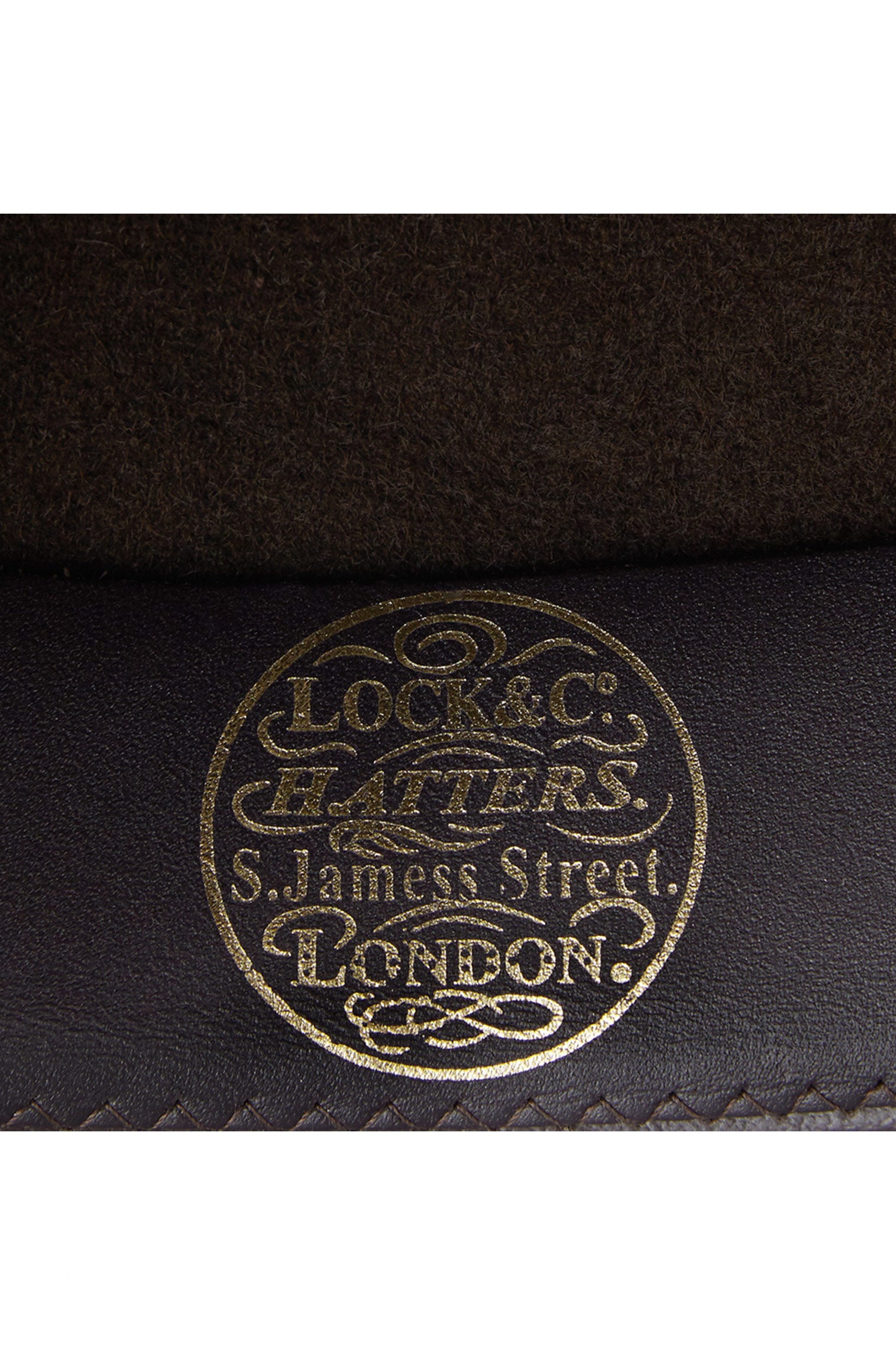 LEATHER HAT SWEATBAND WITH GOLDEN LOCK & CO. LOGO