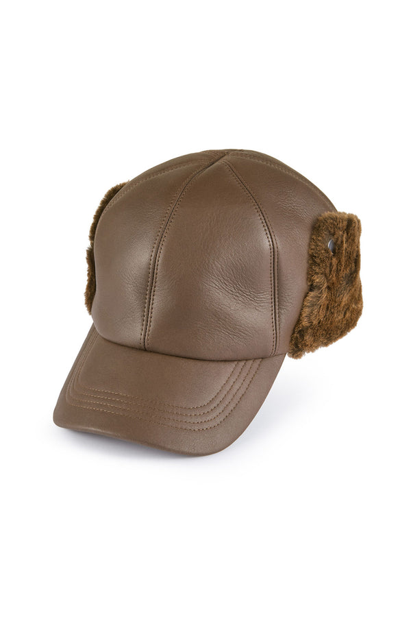 Brown leather ball cap outlet