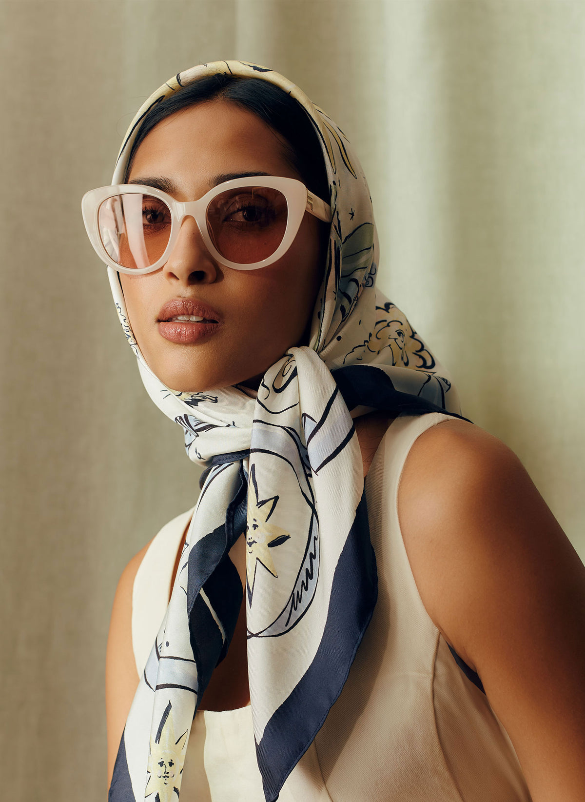 Multicolour zodiac silk scarf  - Lock & Co. Hatters London UK
            