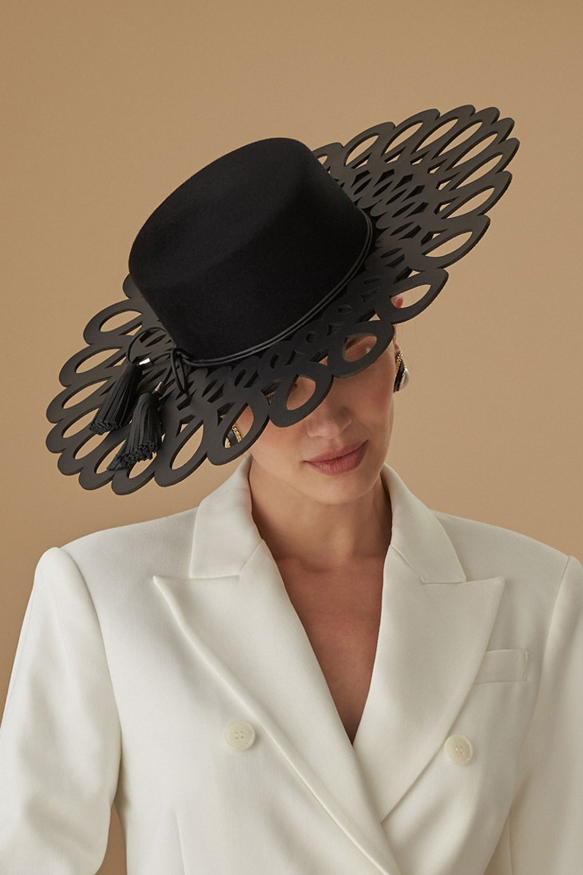 Knot Garden Black Boater Hats for Men Women