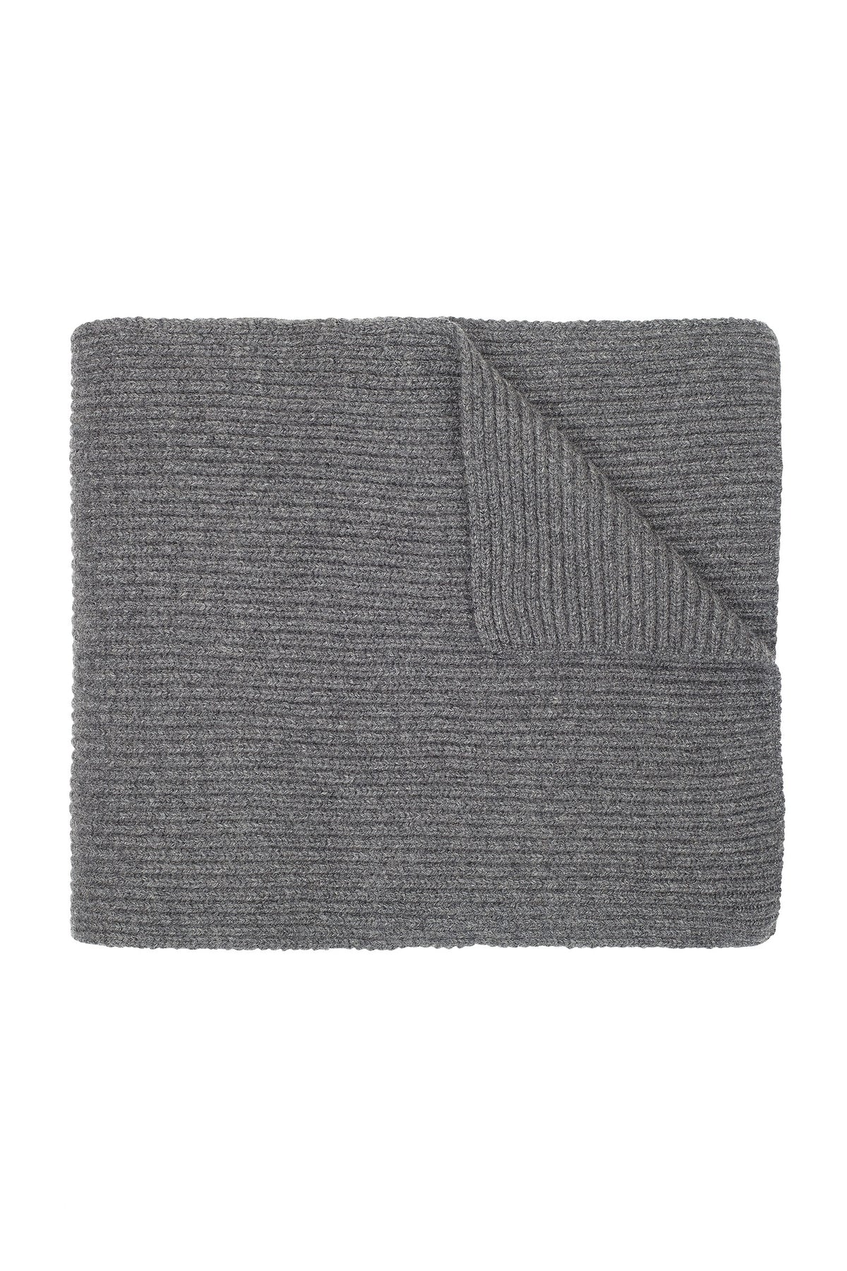 GREY CASHMERE KNITTED SCARF - Lock & Co. Hatters London UK
            
